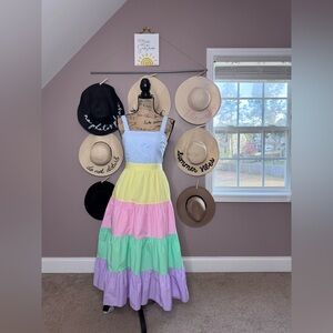 English Factory colorful Smocked Dress XS